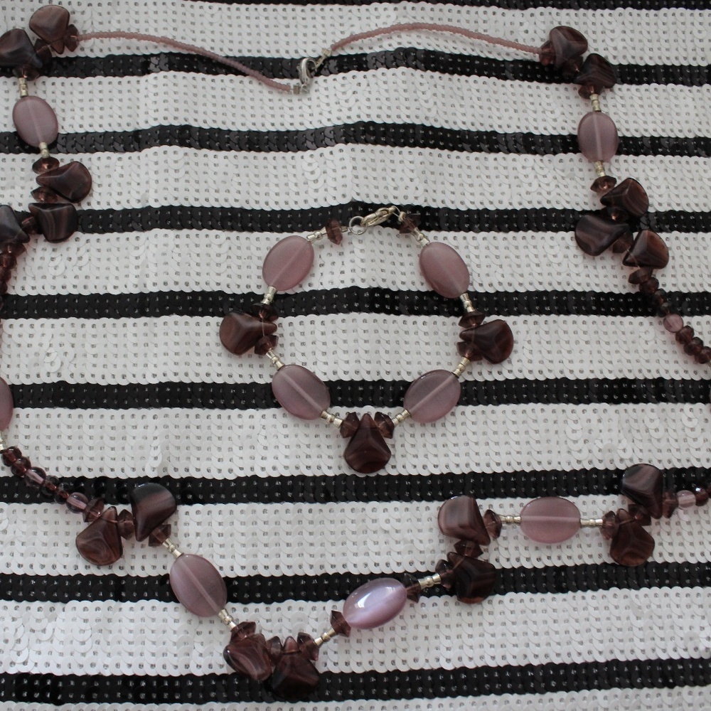 Plum & Lavender Necklace and Bracelet Set